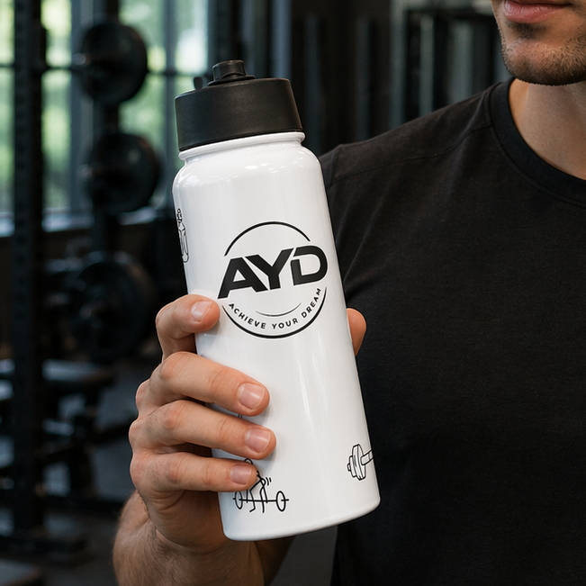 AYD - AchieveYourDream Stainless steel water bottle with a straw lid