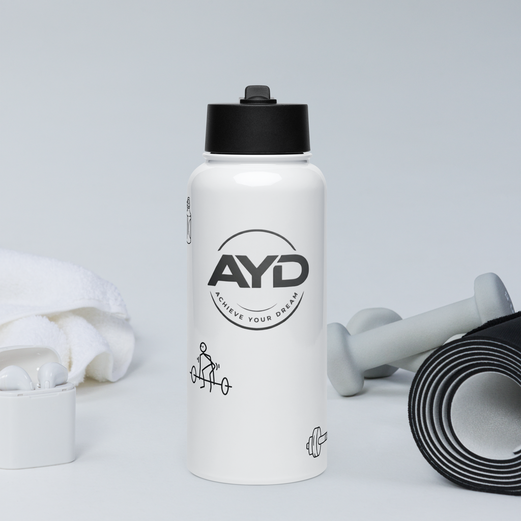 AYD - AchieveYourDream Stainless steel water bottle with a straw lid